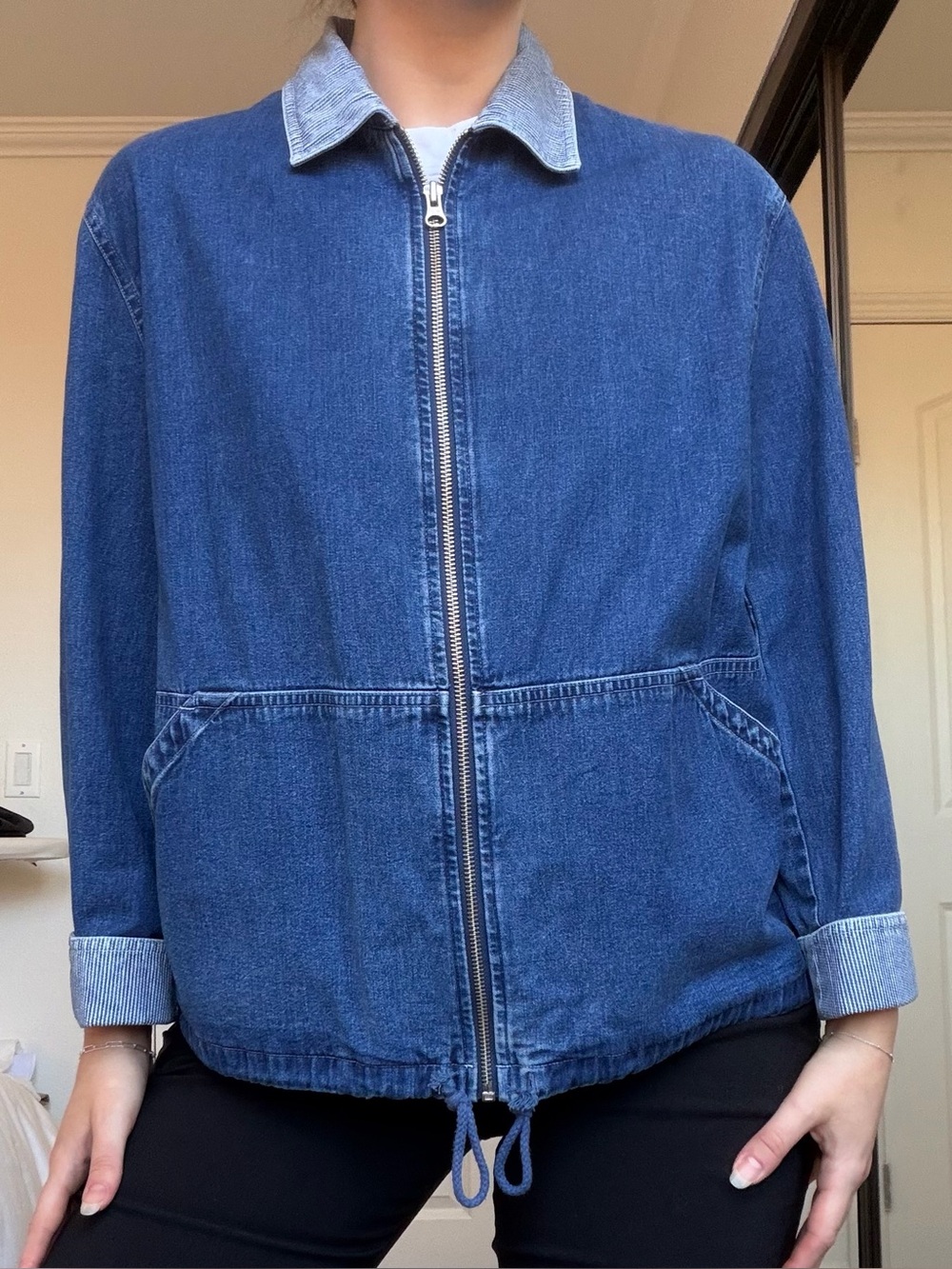 Vintage Talbots Chore Denim Jacket with barn collar